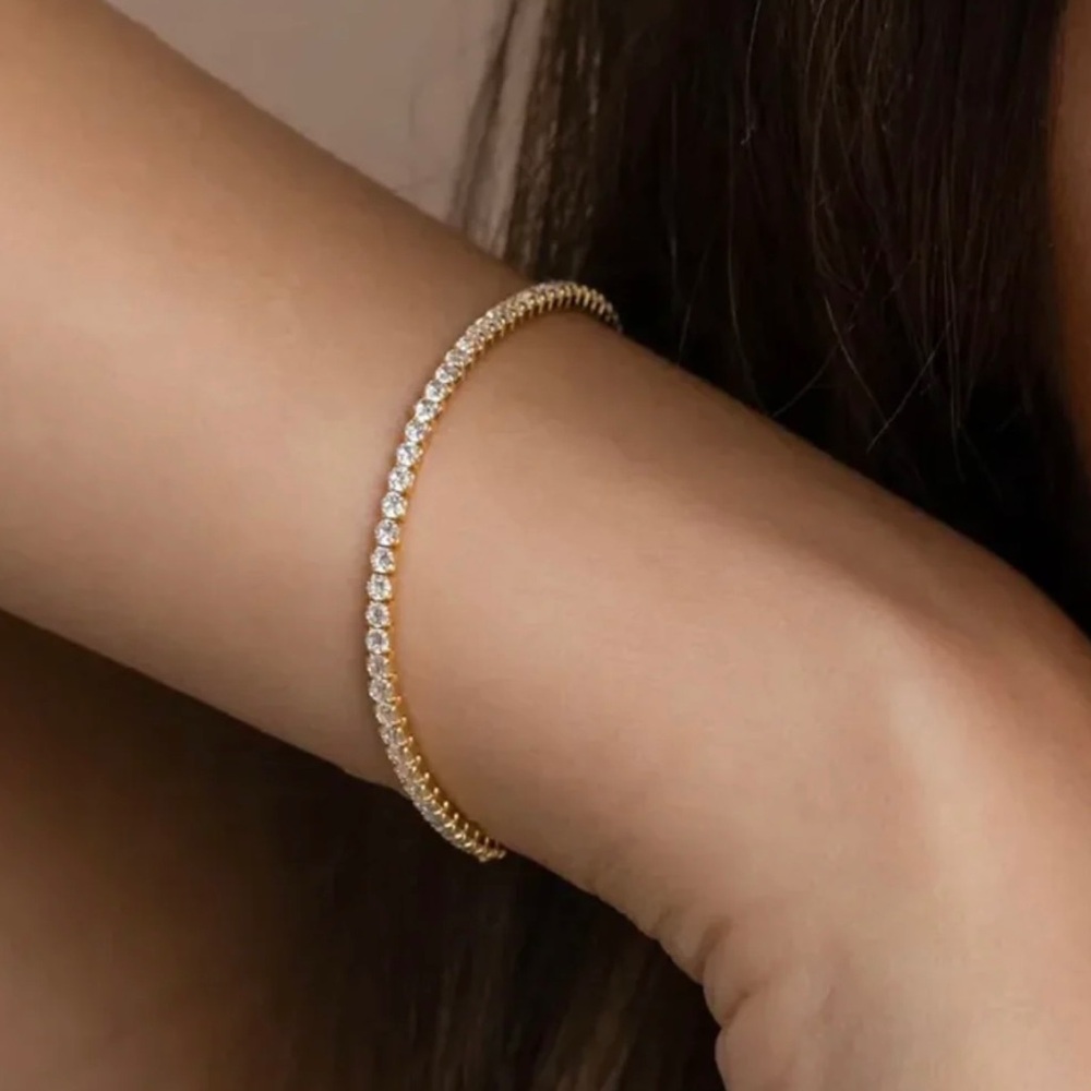 Gold Skinny Tennis Bracelet